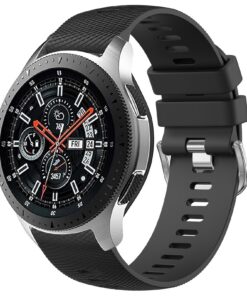 Bracelet Wanme Compatible avec Galaxy Watch 46mm, Galaxy Watch 3 45mm, Gear S3 Frontier/Classic – Noir | 22mm Silicone
