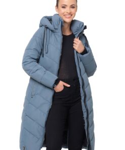 Navahoo B982 Veste d'hiver longue matelassée à capuche pour femme - Chaude - Femmes - Sport et Hiver - Chaude et Confort