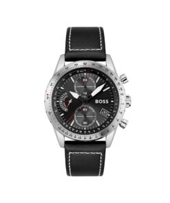 BOSS Chronographe Quartz Homme 44mm Noir Édition Pilot Fonction Date Résistance 5ATM - 1513853
