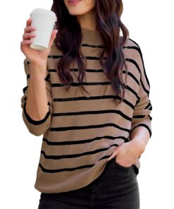CUPSHE Pull à rayures pour femme - Manches longues - Chic et confortable - Tailles de XS à XL