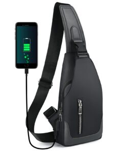 sac de poitrine aucuu homme imperméable Loisir sac à dos voyage (avec port USB)