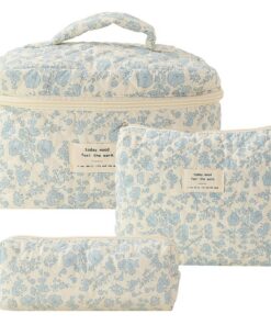 RuiDay Ensemble de Trousse de Toilette de Voyage pour Femmes Chic et Pratique (Orchidée sur Fond Blanc)