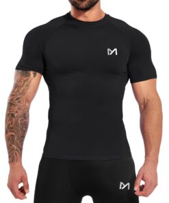 MEETYOO Homme T-Shirt de Compression pour Athlètes de Haut Niveau during Entraînements Intensifs et Compétitions en Été