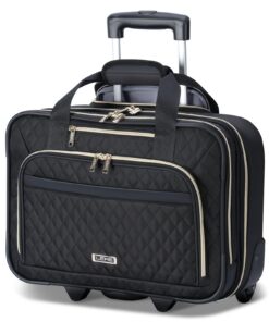 Valise à roulettes Lekespring pour Ordinateur Portable Jusqu'à 15,6 Pouces Étanche Noir