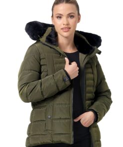 Veste d'hiver matelassée chaud Navahoo femme B992 Veste d'hiver matelassée à capuche Navahoo femme B992 Veste d'hiver ma