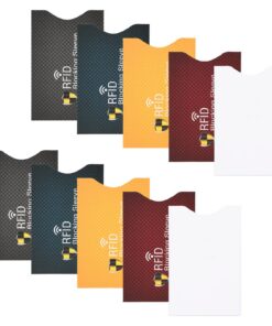Porte-Cartes RFID Anti Piratage 10 Pièces pour Carte de Crédit - Sac à Cartes Sécurisés pour Homme/Femme en Voyage (Mult