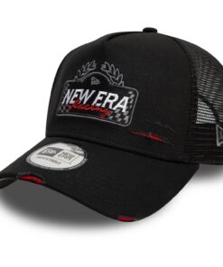 New Era NE Motorsport Trucker Casquette réglable pour hommes lors des courses en Noir