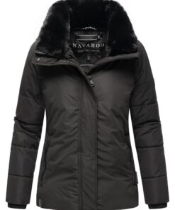 Navahoo Veste d'hiver chaude pour femme avec col en fourrure synthétique Frostii XIV S-3XL