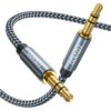 RAVIAD Câble Audio Jack |5mm Mâle-Mâle 2M Stéréo en Nylon Tressé pour iPhone, Smartphones, Voiture, PC, Casque, Haut-Par