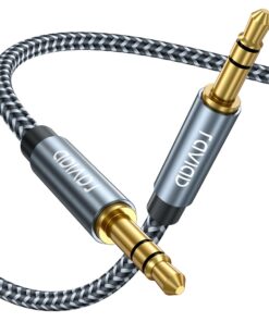 RAVIAD Câble Audio Jack |5mm Mâle-Mâle 2M Stéréo en Nylon Tressé pour iPhone, Smartphones, Voiture, PC, Casque, Haut-Par