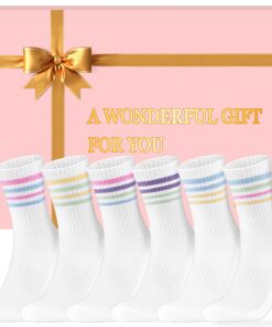 Chaussettes Rétro de Tennis Niorasen Femme | Respirantes en Coton | Mi-Mollet | Lot de 6 Pair | Tailles 35-38/39-42 | Ca