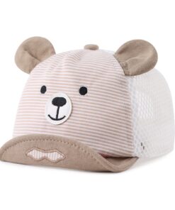 Mignon Ours Bébé Casquette Printemps Été en Coton pour Enfant - Soleil Protection - Garçon et Fille 3 à 18 Mois