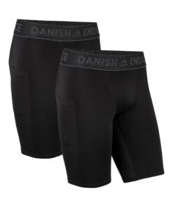 DANISH ENDURANCE Shorts de Compression Homme Anti-Frottements Sport & Running Lot de 2 Écologiques