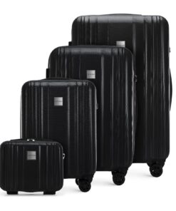WITTCHEN Ultimo Line Valise de Voyage Noir | Polycarbonate TSA | Poignée Télescopique 4 Roulettes | Serrure TSA | Bagage