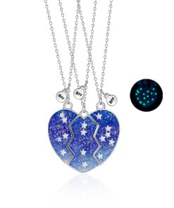 Collier Hifot en argent Best Friends Lueur Étoile 3 Filles Séparable Amour Cadeau Anniversaire