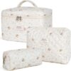Aucuu Grande Trousse de Maquillage Femme - Coton Motif Floral - Idéale pour Voyage et Usage Daily - Grande Capacité - Lo