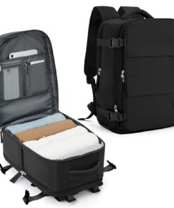 SZLX Sac à Dos Sous Vide Voyage 40x30x20 avec pompe Bagage Cabine Ryanair Wizz air Easyjet, Sac à Dos Vacuumpack 40x20x2