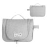 Cozary Trousse de Toilette Voyage Pliable, Grande Imperméable pour Hommes et Femmes, Avec Crochets (Gris)