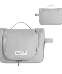 Cozary Trousse de Toilette Voyage Pliable, Grande Imperméable pour Hommes et Femmes, Avec Crochets (Gris)
