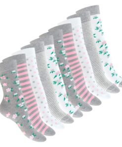Celodoro Lot de 10 paires de chaussettes écologiques et mignonnes en coton régénérant pour femme en saison automne-hiver