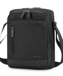 BAIGIO Sac Bandoulière Homme 11'' Polyester Imperméable Antivol | Besace Voyage Travail Sports| Taille 11''