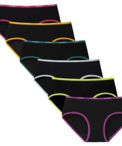 Culottes en coton élastiquées INNERSY pour femmesLot de 6 - Taille basse - Bikini slips - Doux - Confortable - Convient
