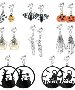 Boucles d'oreilles Halloween Hifot Pour Femmes et Enfants Citrouille Araignée Cadeau de Fête Accessoires Bijouterie