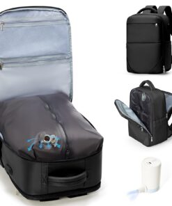 WEFLIER Sac de voyage sous vide Ryanair, Sac airbag cabine WEFLIER, Noir WEFLIER Sac de voyage sous vide avec pompe, S
