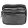 Charmoni Grand Portefeuille pour Homme - Cuir avec Passant Ceinture - Rangement Complet (3 Zips) - Noir