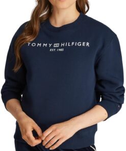 Tommy Hilfiger Chandail Femme Sans Capuche Confortable Élégant Mode Casual Grande Taille Populaire