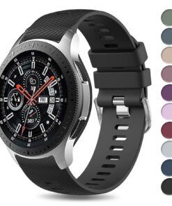 Bracelet de remplacement Wanme 22 mm Silicone Sportif pour Samsung Galaxy Gear S3 Frontier/S3 Classic, Galaxy Watch 3 45