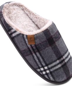 Chaussons Homme Pantoufles Hiver Chaussures Chaudes Maison Mousse Mémoire Forme Laine Doublée Antidérapante