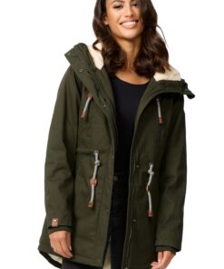 Veste d'hiver Navahoo B991 doublée chaude avec fourrure en peluche pour femme