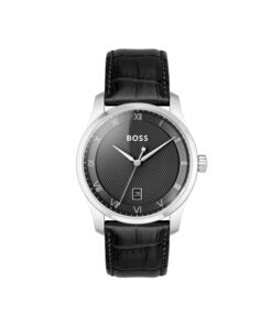 BOSS Montre Analogique à Quartz pour Homme Collection Principle Populaire avec Bracelet en Cuir ou Acier Inoxydable, Dis