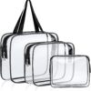 Wodouyzi Trousses de toilette transparentes – Organisateurs de maquillage en PVC imperméable pour femme/homme, essentiel