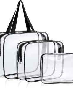 Wodouyzi Trousses de toilette transparentes – Organisateurs de maquillage en PVC imperméable pour femme/homme, essentiel