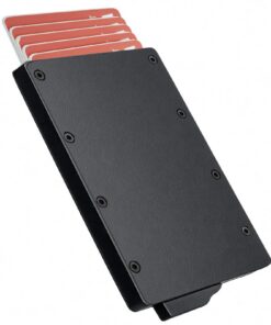 KEYRI Porte Cartes RFID Minimaliste en Métal pour Homme et Femme Noir