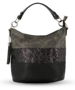 Gallantry Sac à Main Bandoulière Femme Strass Brillant - Sacoche Messenger Porté Epaule Multicolore Rayures PU Cuir Soup