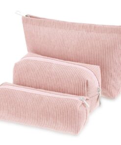 Trousse de maquillage Hshenjhu Femme Rose, Grande Capacité, Trousse Toilettée Portable (Lot de 3)