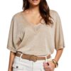 Morgan Pull col en V manches courtes homme été mode comfortable '–' taille S|M|L|XL
