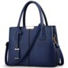 FOLOVEYA Sac à Main Femme Élégant Beau Sac Cabas Dames Cuir PU pour Travail Voyage Achats Bleu A