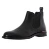 Tommy Hilfiger Bottines Chelsea Homme en Cuir Noir Taille 42 Élégant et Comfortable Américain Mode