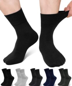 Chaussettes Sans Elastique Diabétiques: Chaussettes Coton Non Comprimantes pour Seniors et Diabétiques Légers - Confort