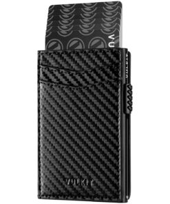 **VULKIT Porte Cartes de Crédit Étui Cuir Blocage RFID Automatique Porte Billets pour Voyage & Shopping** (Éléments s