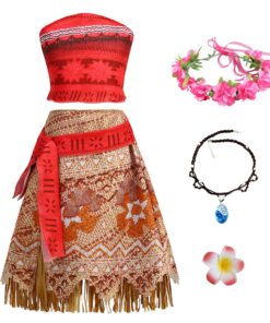 Robe Vaiana fille nouvel costume déguisement pour fête d'Halloween carnaval anniversaire océanie