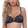 Axami Soutien-Gorge Push-Up Bleu Marine 90E pour Femme(police de ville), Chic Push-Up en Dentelle pour Femme de Taille 9