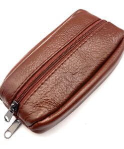 Charmoni Portefeuille Homme Cognac - Grande Capacité - Homme Femme - Anneau Porte Clé Inclus - Cuir Véritable