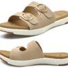 COFACE Sandales Femme Été Mode Orthopedique Slides Avec Support Confortable Pour Patients De Plantar Fasciite Léger Adju