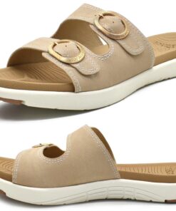 COFACE Sandales Femme Été Mode Orthopedique Slides Avec Support Confortable Pour Patients De Plantar Fasciite Léger Adju