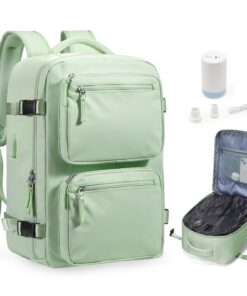 Bluterm Sac à Dos Sous Vide Avec Pompe Porte Gourde EasyJet Sac à Dos Cabine Avion 40x20x25 Cabine Compression 40L Femme